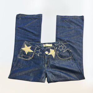 Y2k Indie Rosa and Rose Taille M Star bedazzled Flare Jeans Women's size M
